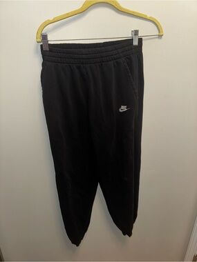 Nike Kids Black Jogger Sweatpants with White Swoosh